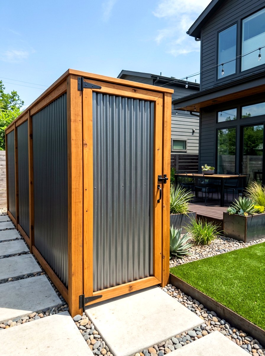 Corrugated Metal Panel Enclosure - 30 utility box cover ideas