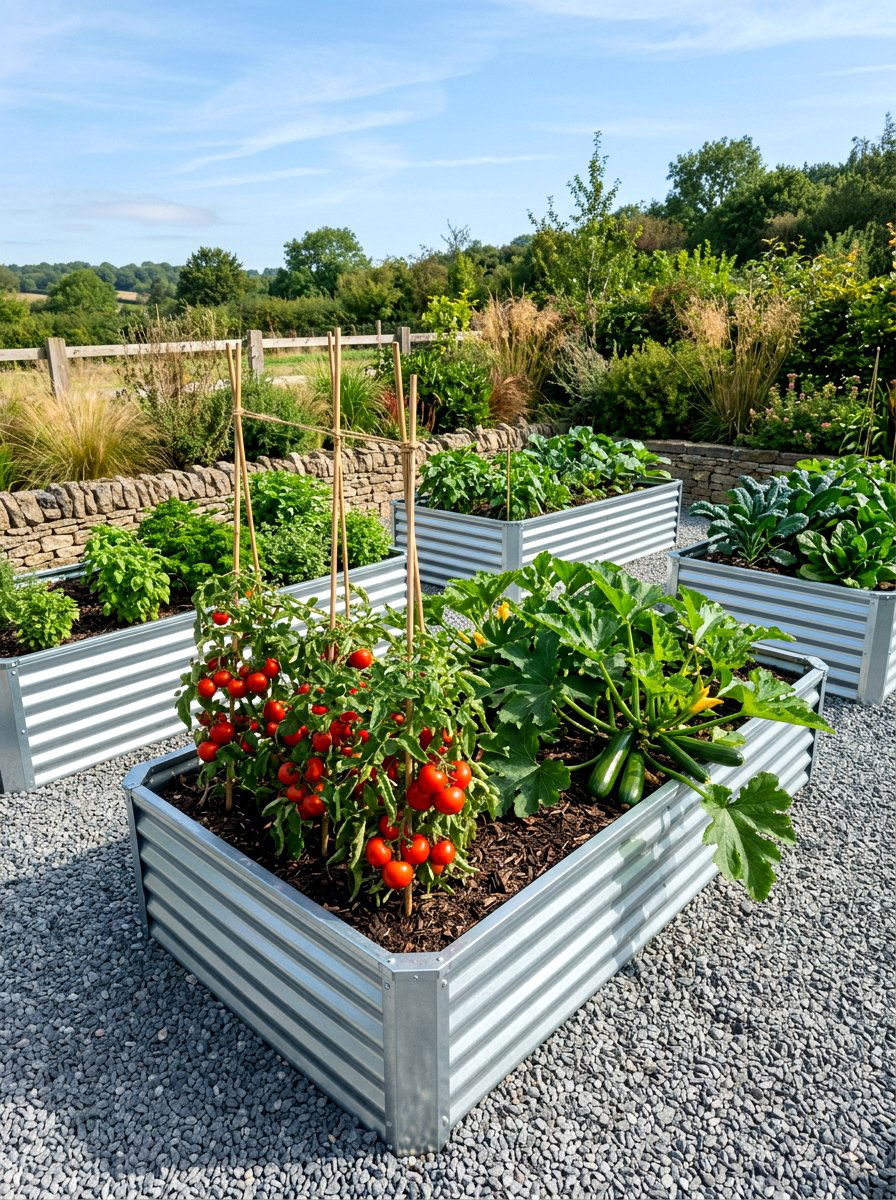Corrugated Metal Raised Bed - 30 raised bed layout ideas