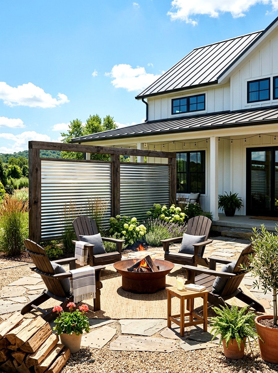 Corrugated Metal Screen - 30 private patio screen ideas