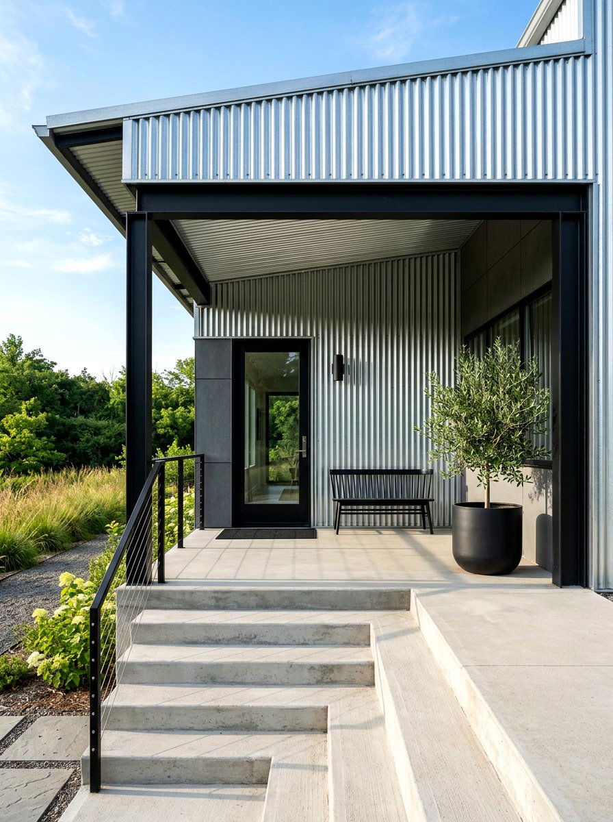Corrugated Metal Sheets - 30 porch skirting ideas