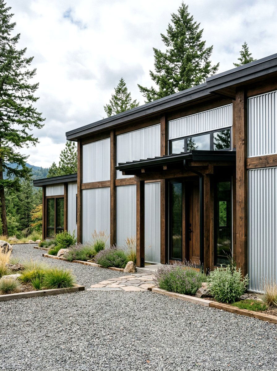 Corrugated Metal Siding - 30 backyard fence ideas