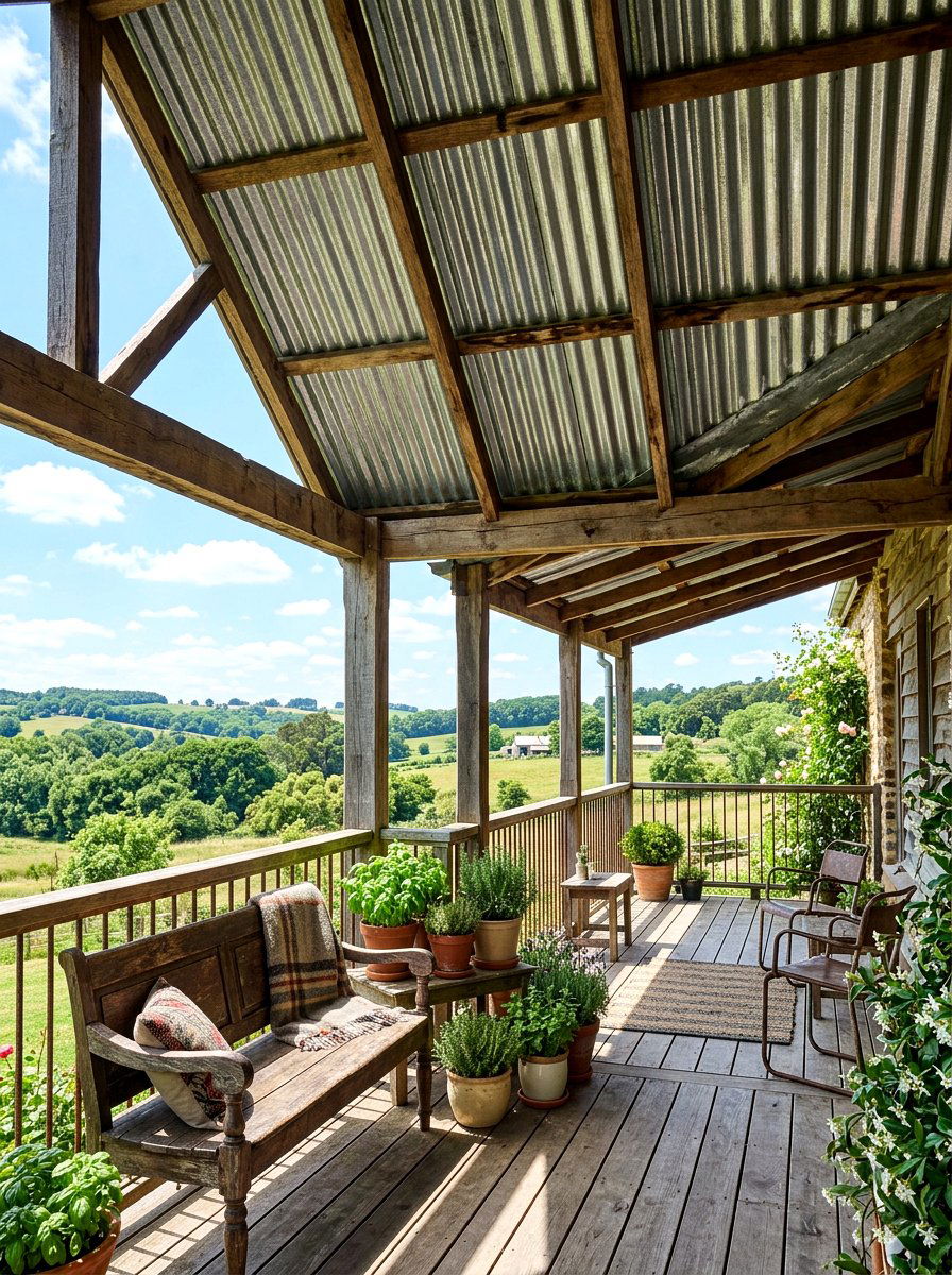 Corrugated Porch Roof - 30 porch shade ideas
