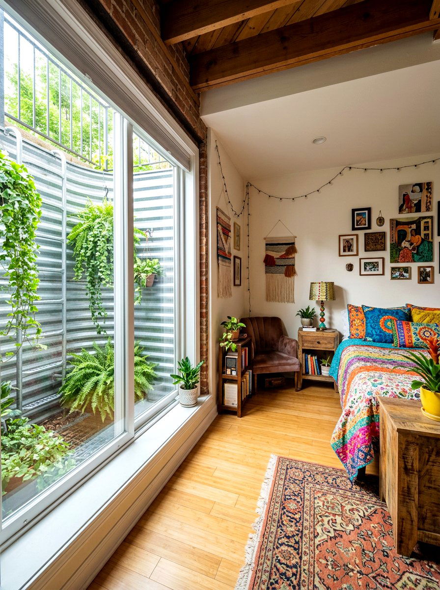 Corrugated metal egress well - 30 basement bedroom egress ideas