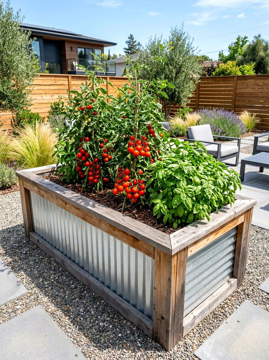Corrugated metal garden bed - 30 raised garden bed ideas