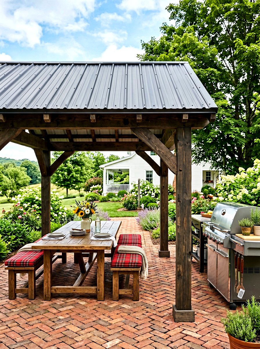 Corrugated metal roofing - 30 pergola roof ideas