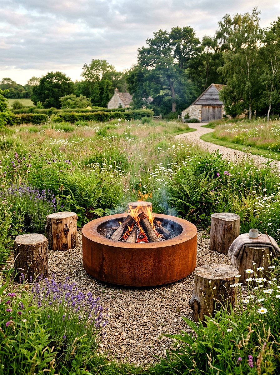Corten Steel Fire Pit - 30 gas fire pit ideas