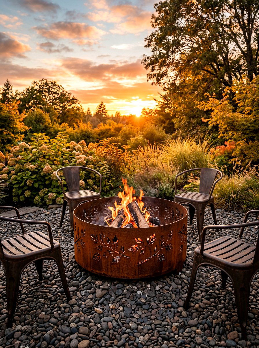 Corten Steel Fire Pit - 30 fire pit patio ideas