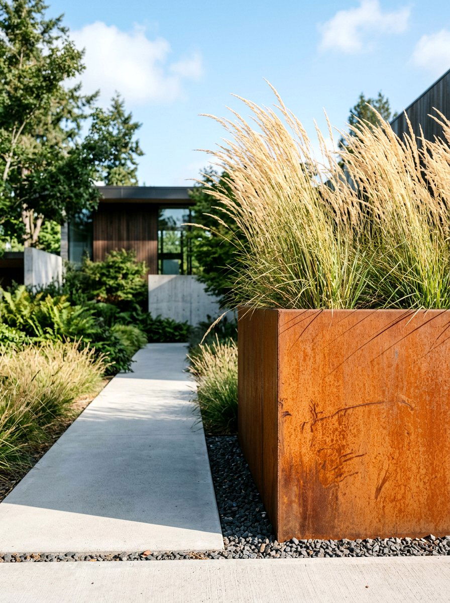 Corten Steel Planter - 30 backyard planter ideas