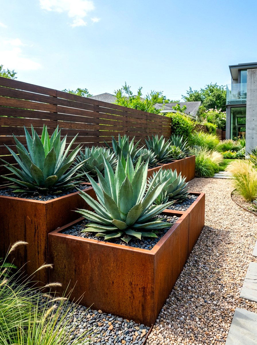 Corten Steel Rustic Planter - 30 large planter ideas