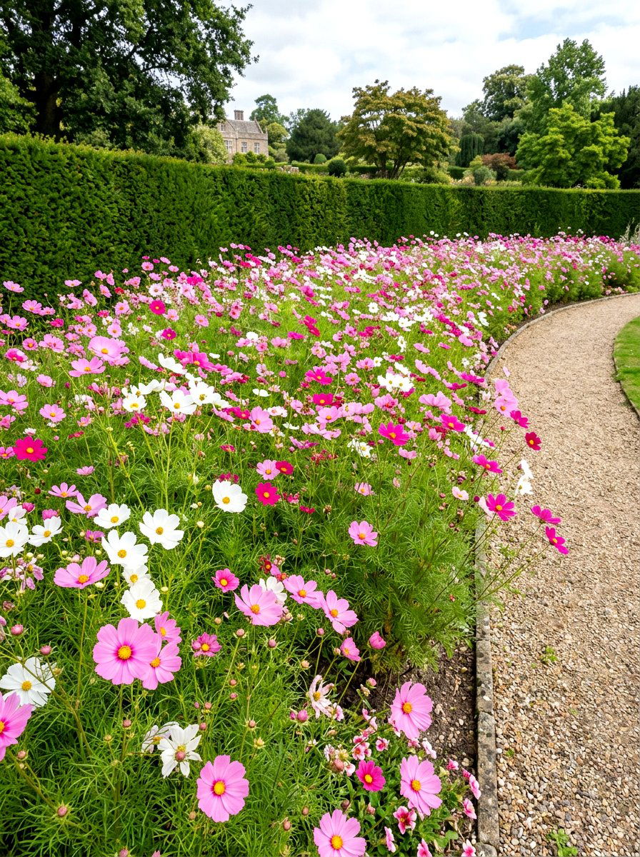 Cosmos Annual Bed - 30 butterfly garden ideas