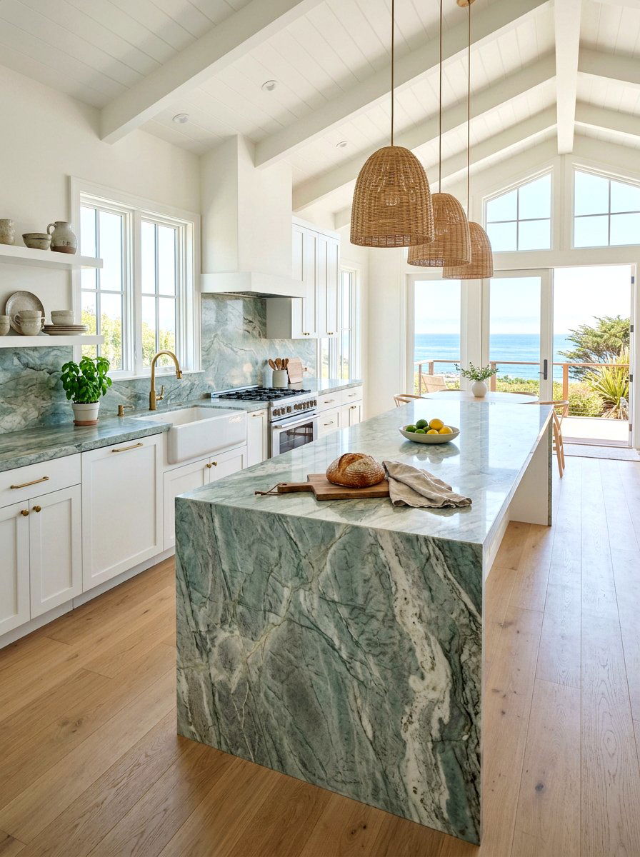 Costa Esmeralda Granite - 30 granite kitchen ideas