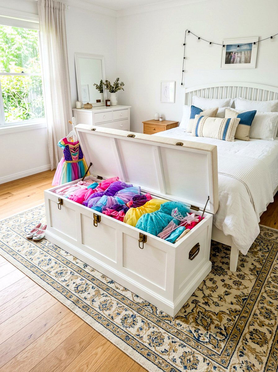 Costume Trunk Bench - 30 dress up station ideas
