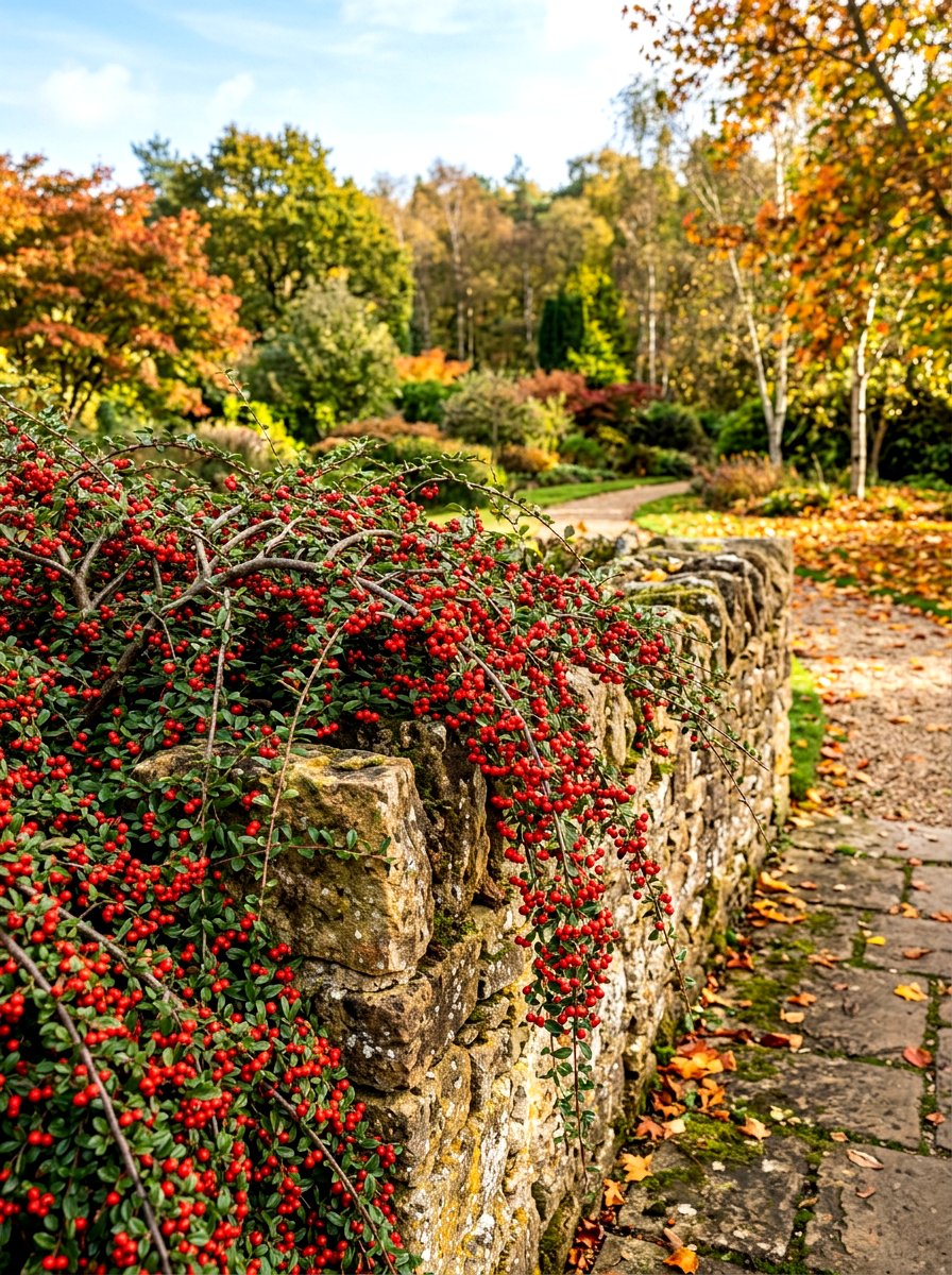 Cotoneaster Berried Groundcover - 30 evergreen landscaping ideas