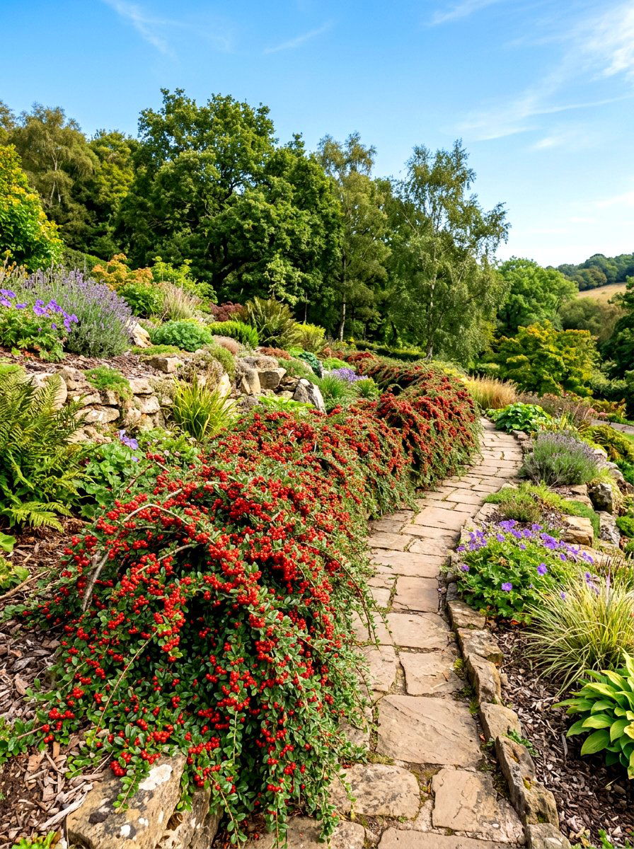 Cotoneaster Berry Hedge - 30 house front hedge ideas