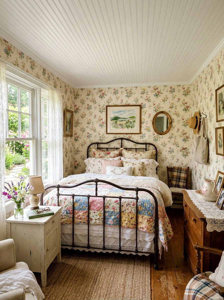 Cottage Core Guest Room Beadboard - 30 beadboard ceiling ideas