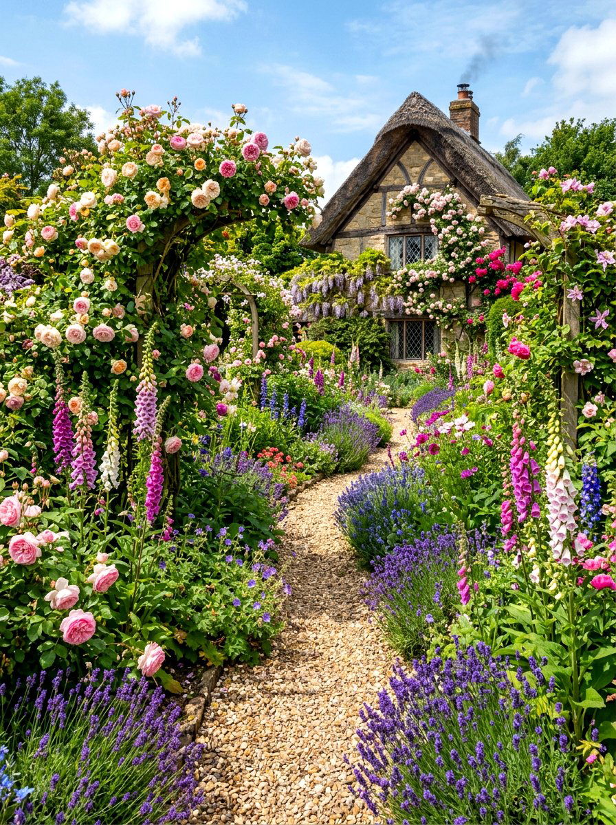 Cottage Garden - 30 backyard flower bed ideas