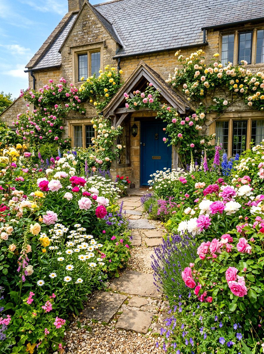 Cottage Garden - 30 house entrance landscaping ideas