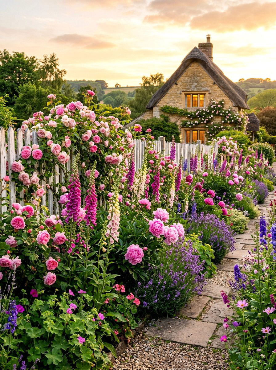 Cottage Garden - 30 front yard flower bed ideas