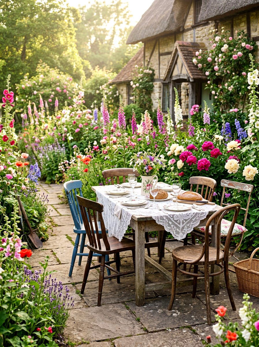 Cottage Garden Dining - 30 summer dinner party patio ideas