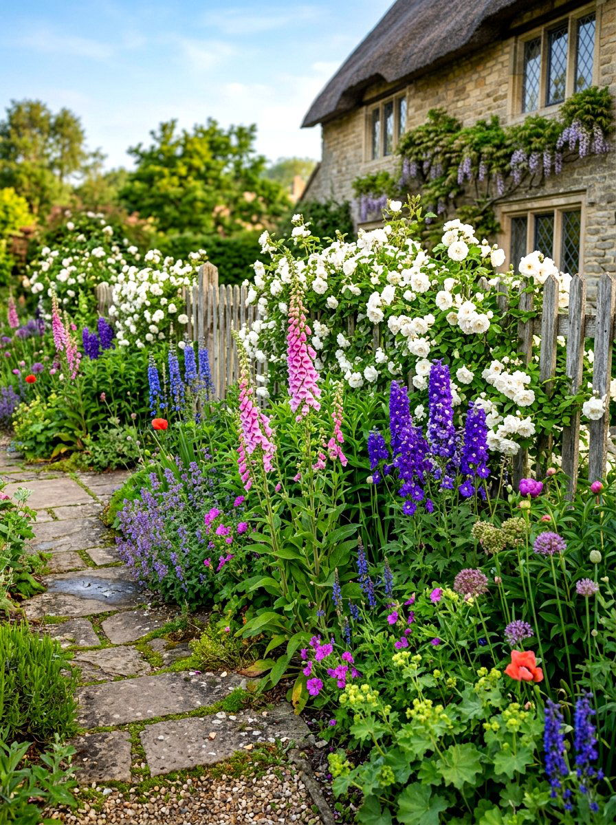 Cottage Garden Flower Border - 30 house side garden border ideas