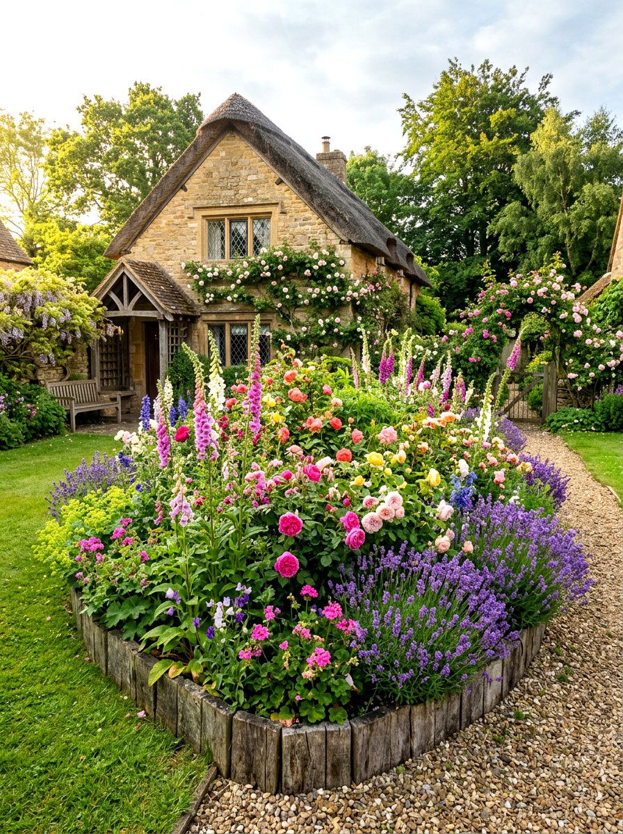 Cottage Garden Front Yard Island - 30 front yard island bed ideas