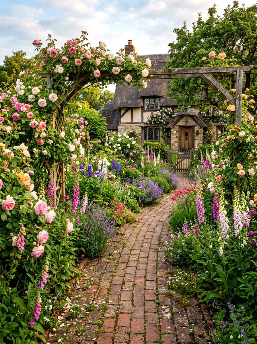 Cottage Garden Path - 30 farmhouse front yard ideas