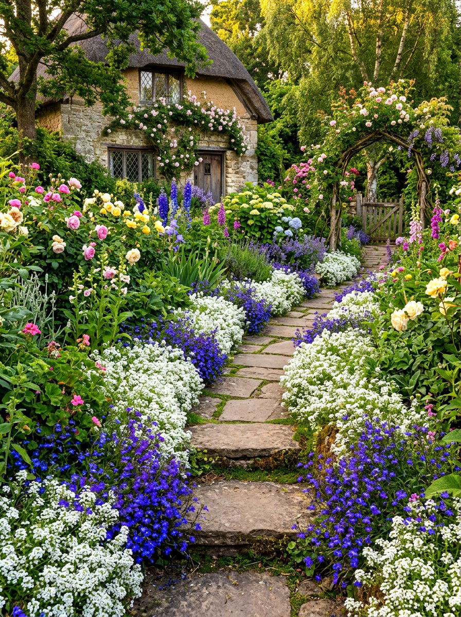 Cottage Garden Pathway - 30 cottage front border ideas