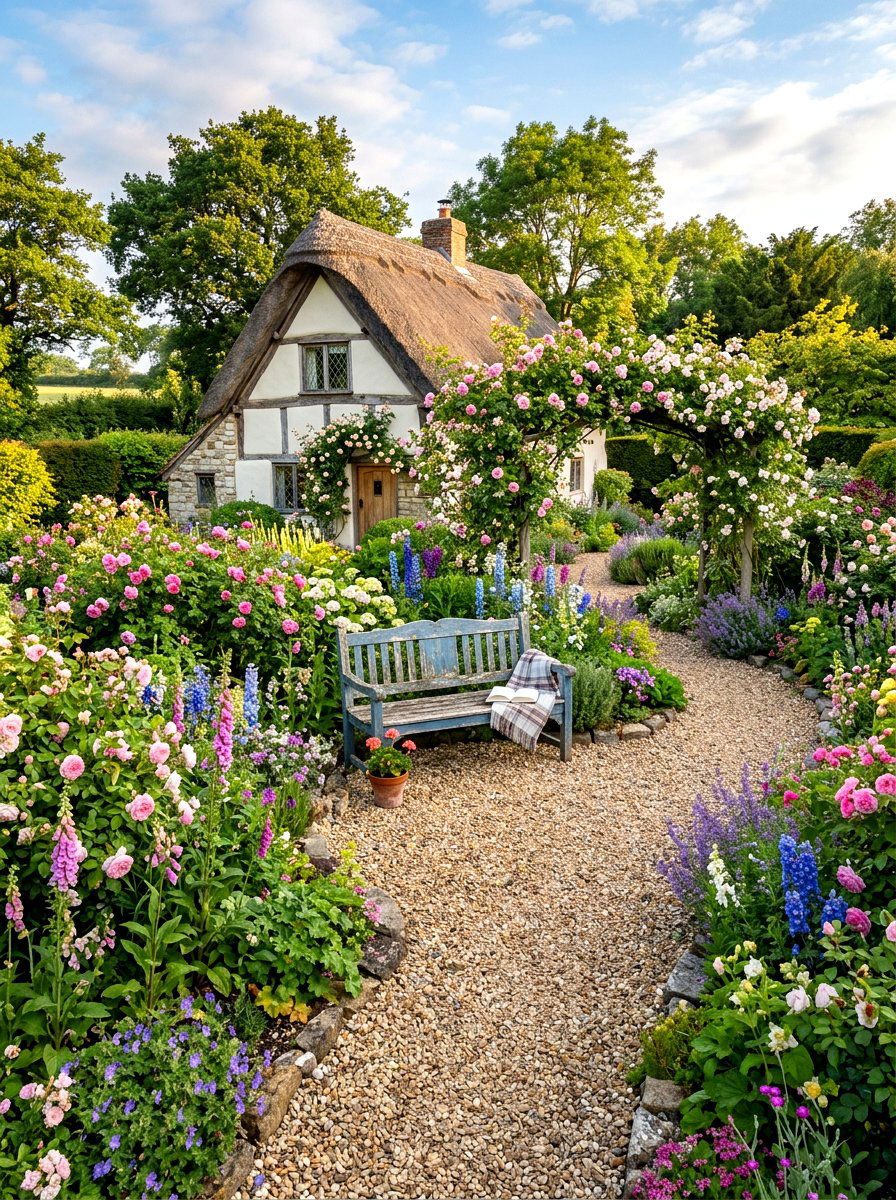 Cottage Garden Retreat - 30 pea gravel patio ideas
