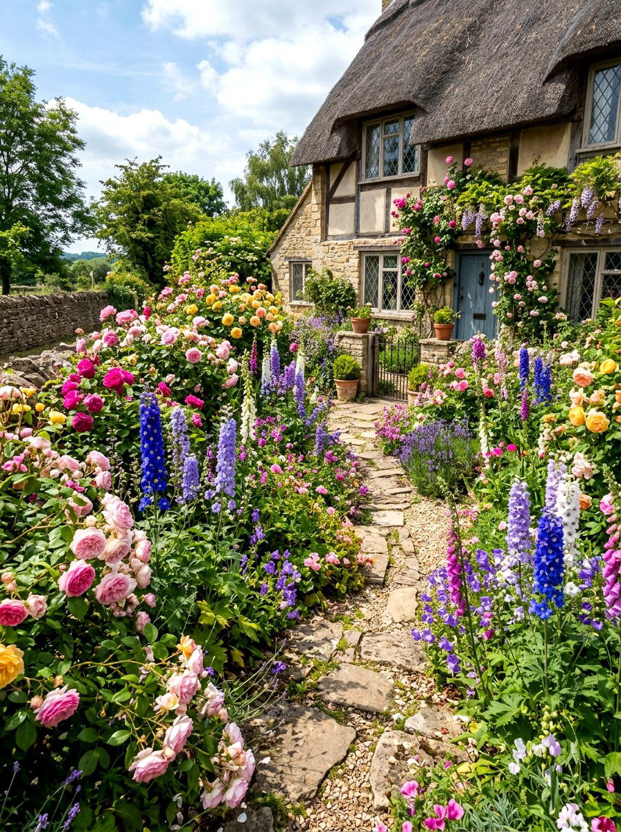 Cottage Garden - 30 asymmetrical front yard landscaping ideas