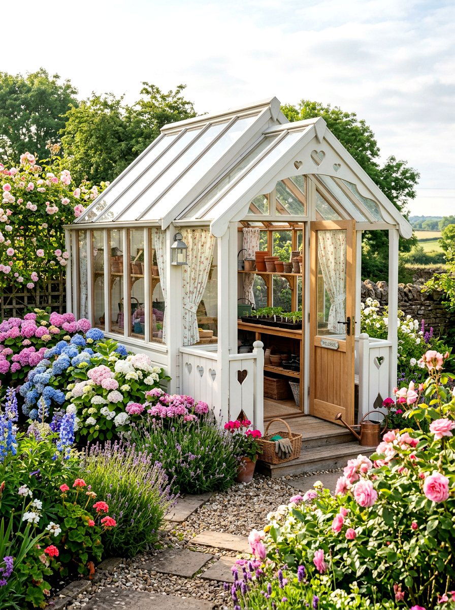 Cottage Greenhouse - 30 freestanding greenhouse ideas
