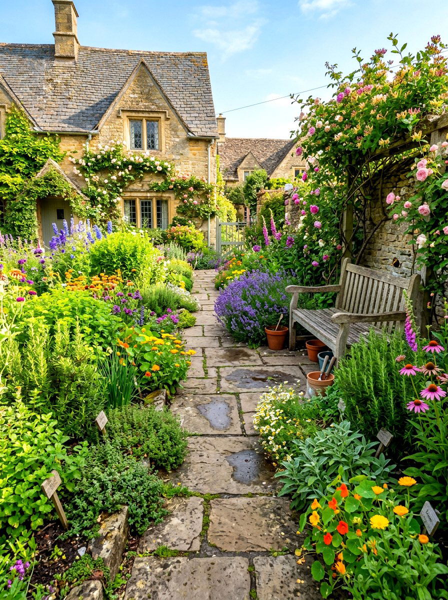 Cottage Herb Garden - 30 courtyard herb garden ideas