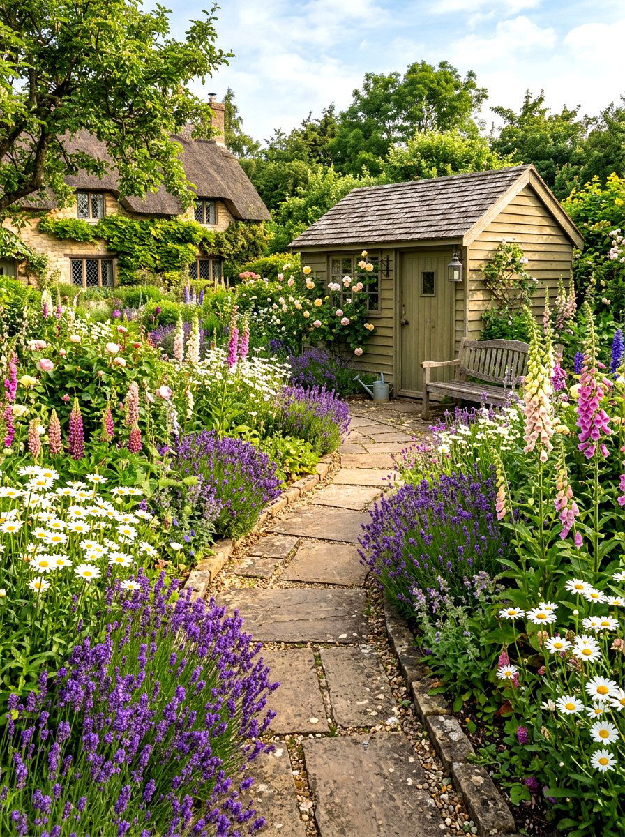 Cottage Lavender Walkway - 30 lavender walkway ideas