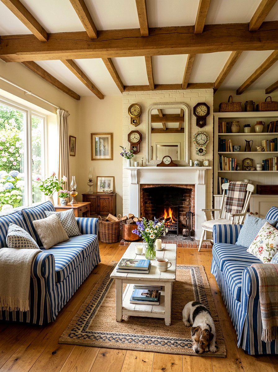 Cottage Style Blue Living Room - 30 denim blue living room ideas