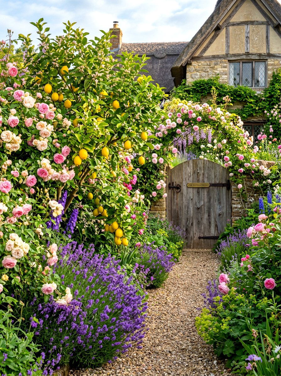Cottage Style Citrus Patch - 30 dwarf citrus garden ideas