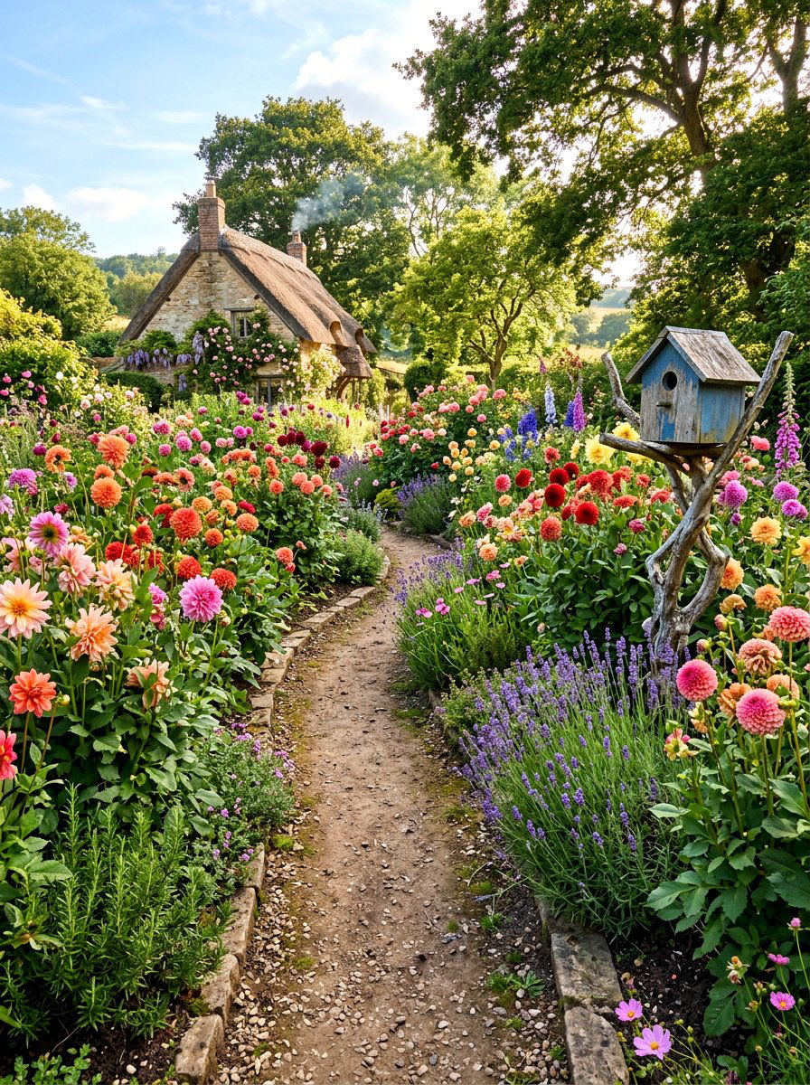 Cottage Style Dahlia Patch - 30 dahlia cutting patch ideas
