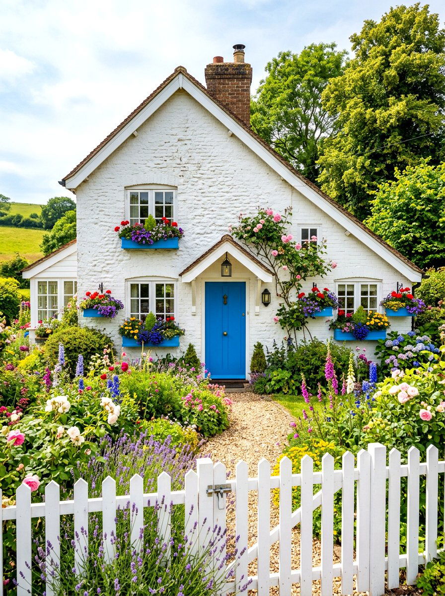 Cottage Style Limewashed Brick House - 30 limewashed brick exterior ideas