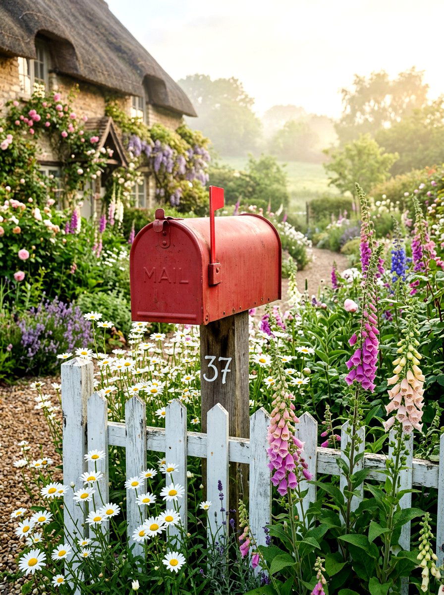 Cottage Style Mailbox - 30 mailbox landscaping ideas