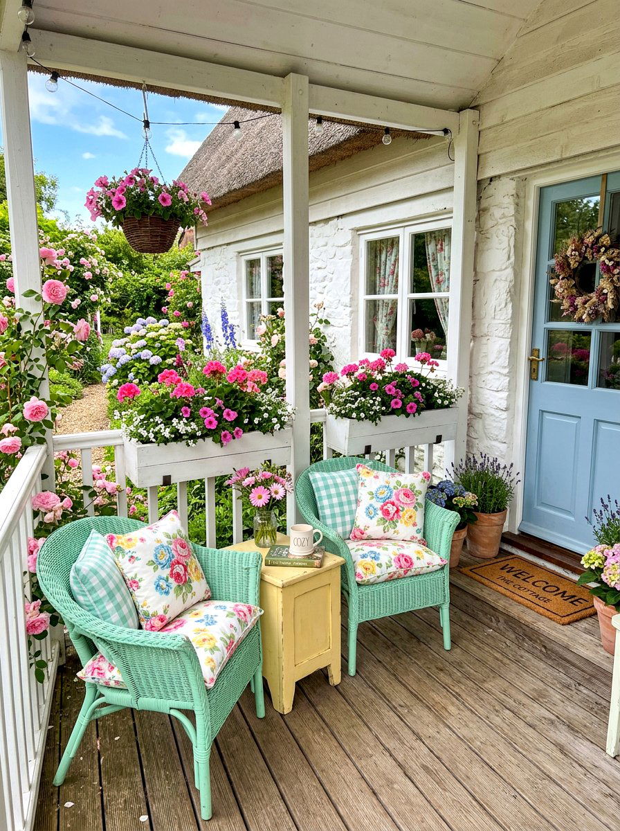 Cottage Style Porch Seating - 30 porch lounge ideas