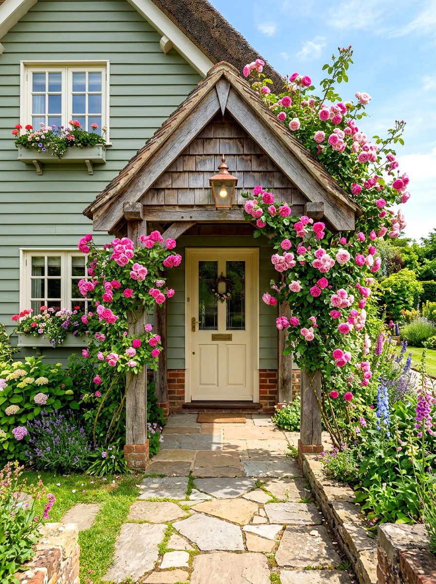 Cottage Style Portico - 30 portico ideas