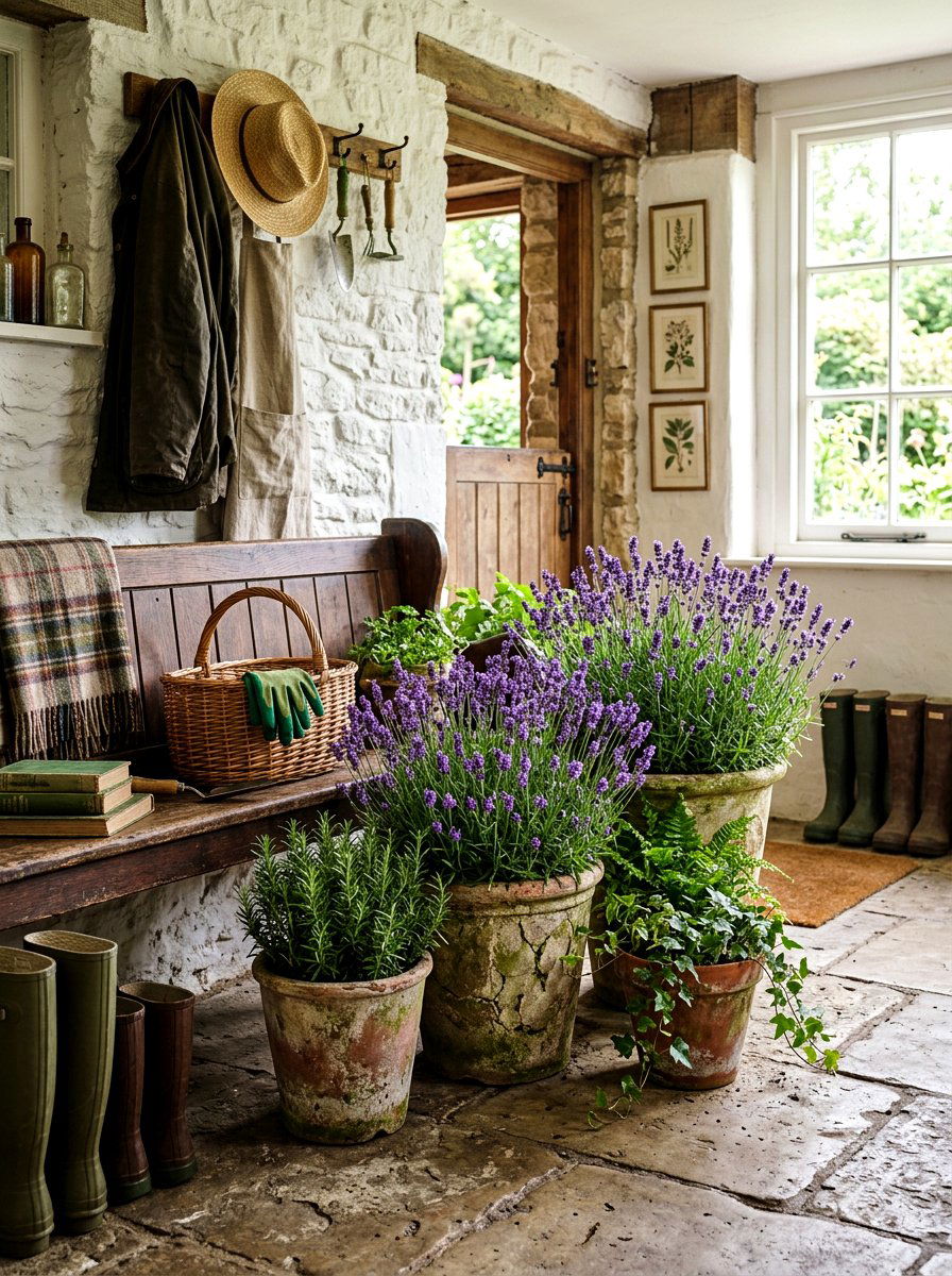 Cottage Style Weathered Pot Garden - 30 small planter ideas