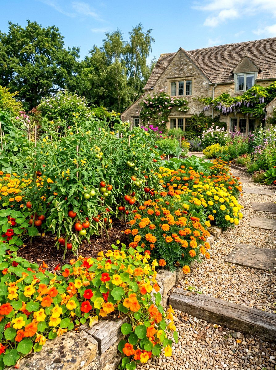 30 Cottage Flower Bed Ideas for Colorful Blooms All Season