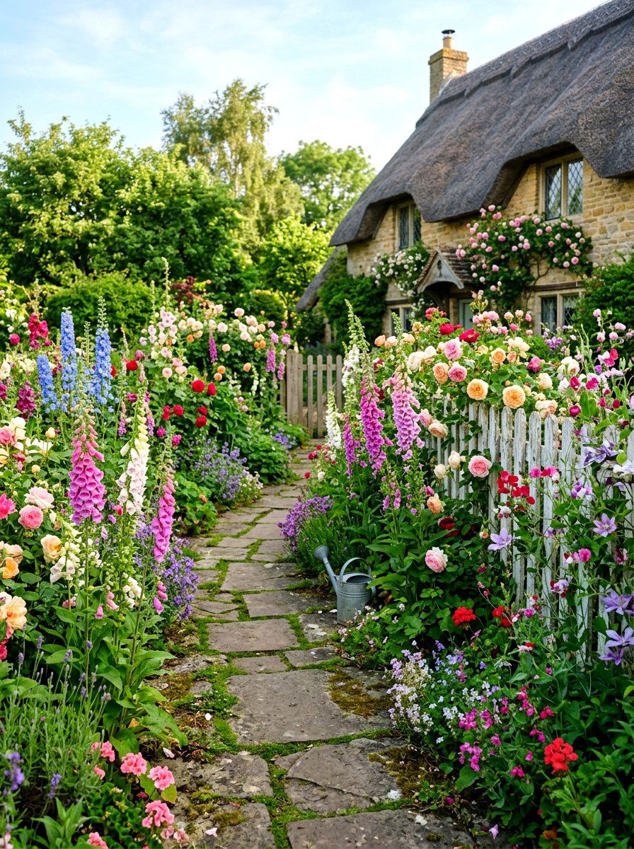 Cottage flower garden - 30 flower farm backyard ideas