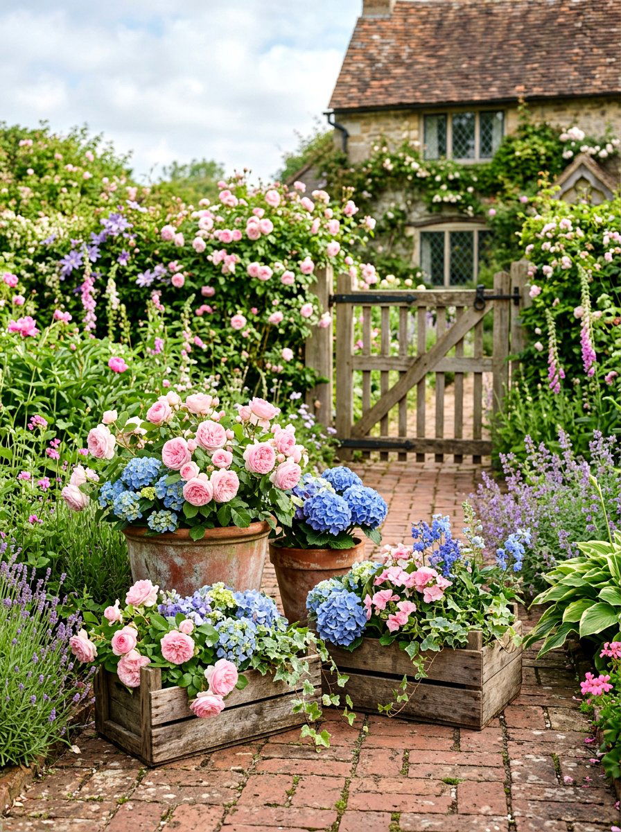 Cottage garden container - 30 container garden ideas