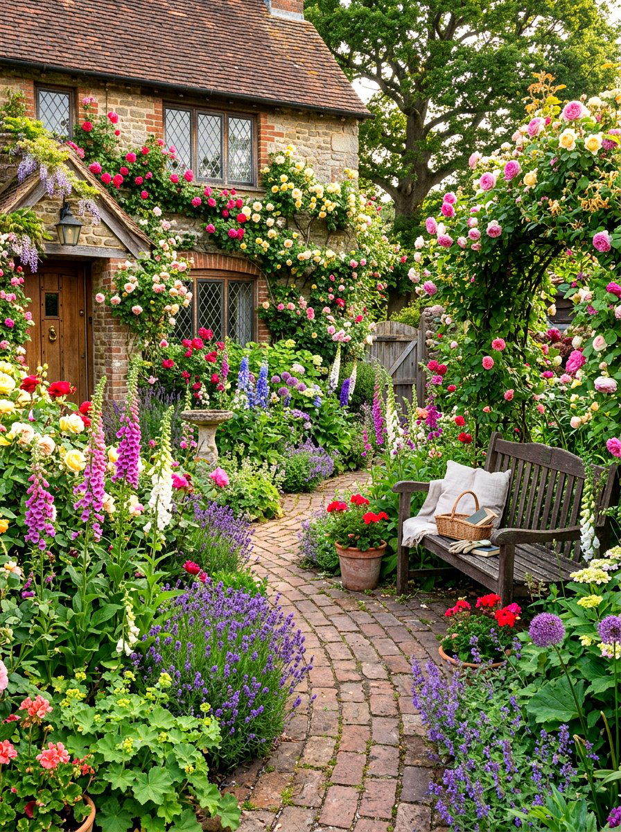 Cottage garden courtyard - 30 courtyard garden ideas