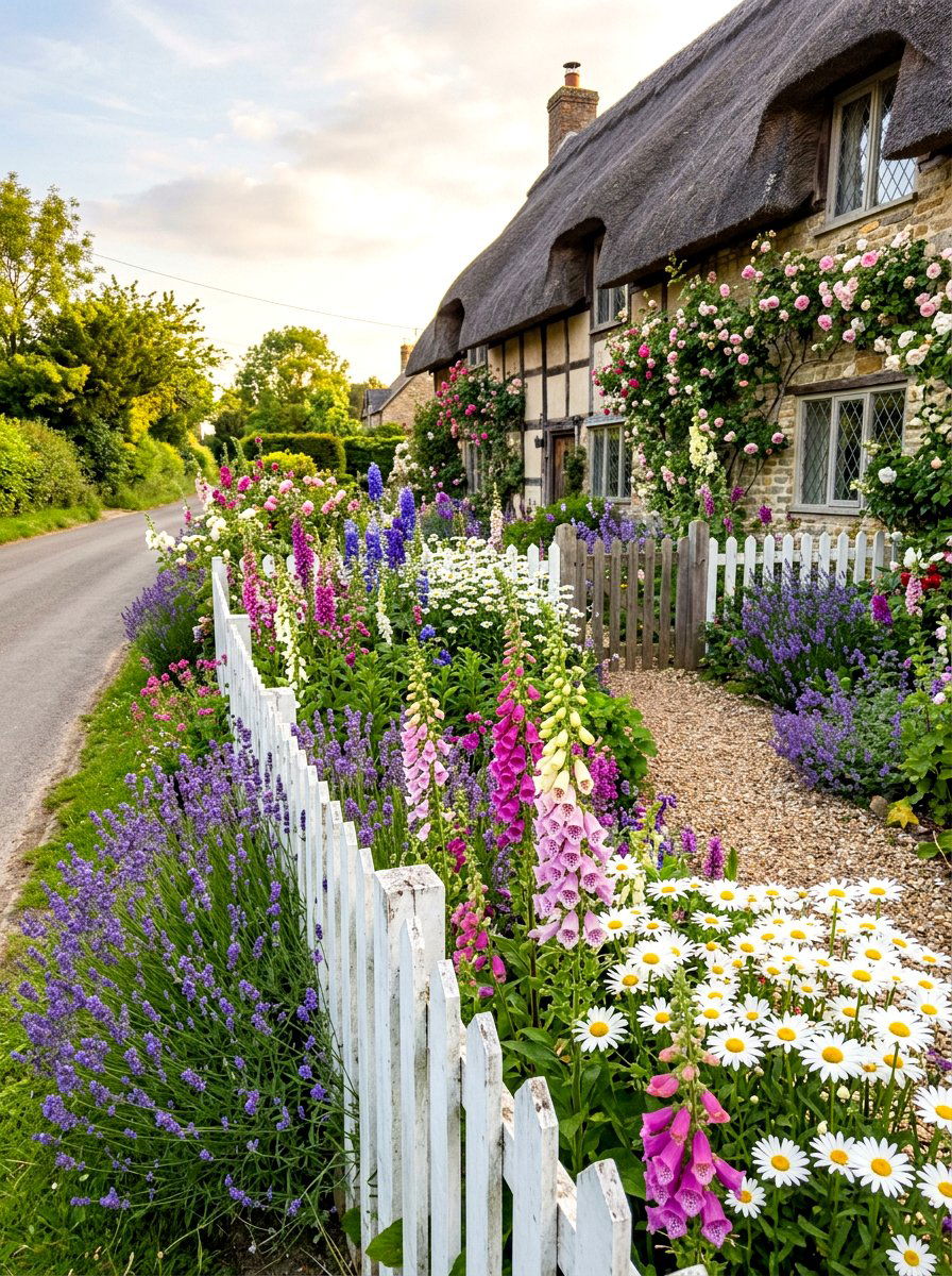 Cottage garden curbside planting - 30 curbside planting strip ideas