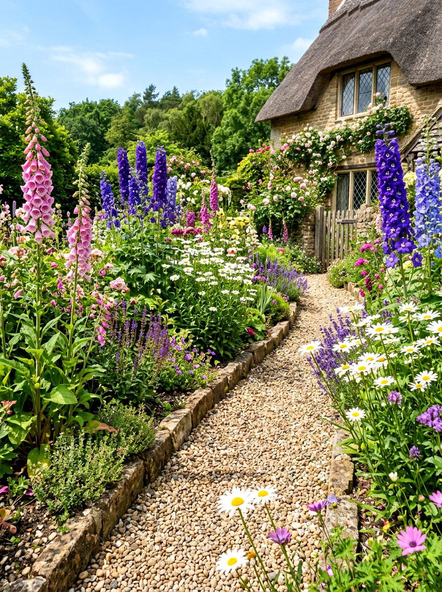 Cottage garden flower bed - 30 front path flower bed ideas