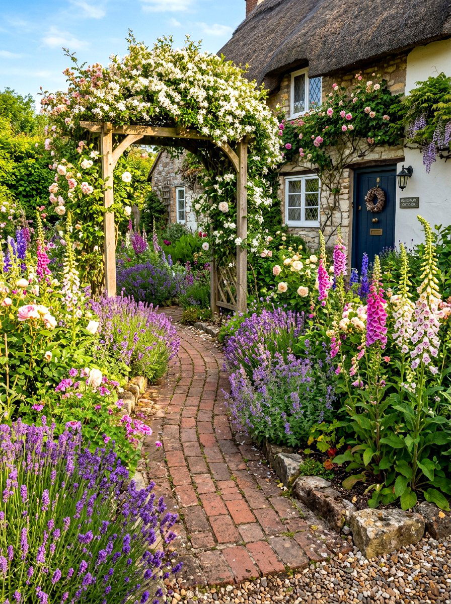 Cottage garden front walkway - 30 front yard makeover ideas