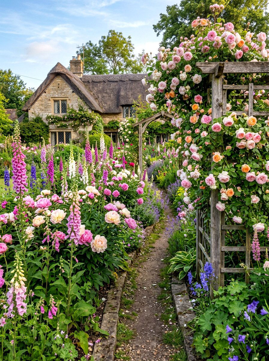 Cottage garden perennial bed - 30 flower bed layout ideas