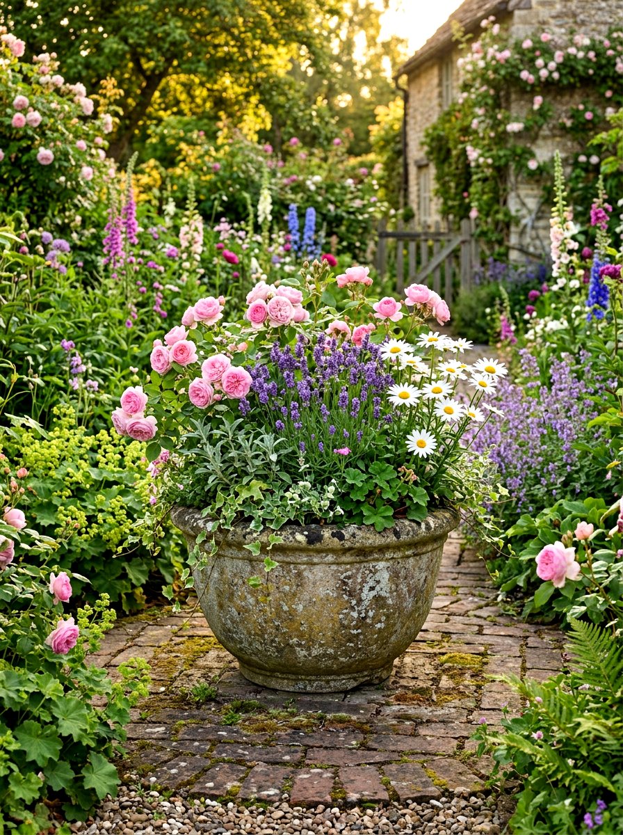 Cottage garden planter - 30 flower container garden ideas