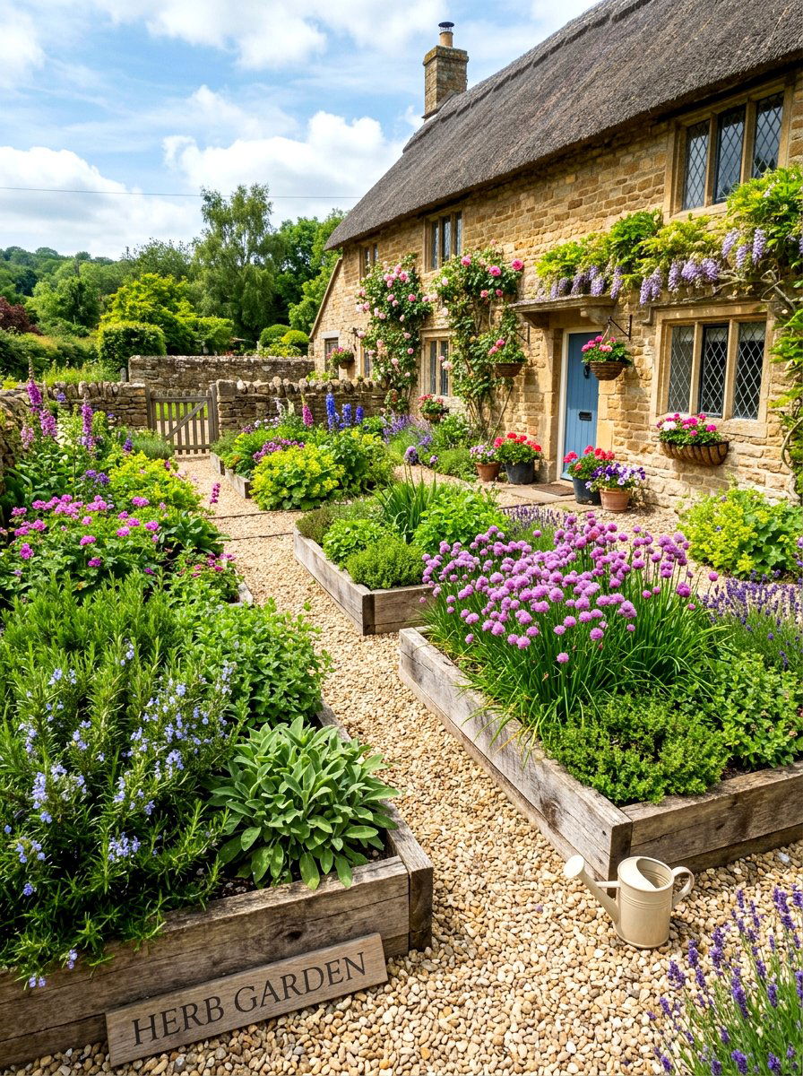 Cottage herb garden front yard - 30 cottage front yard garden ideas